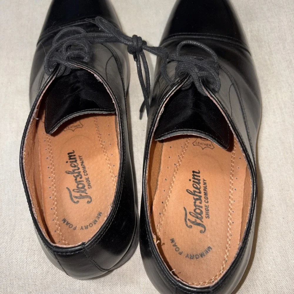Men's FLORSHEIM Corbetta‎ Cap Toe Dress Shoes Black Leather 14180-001 Size 9D